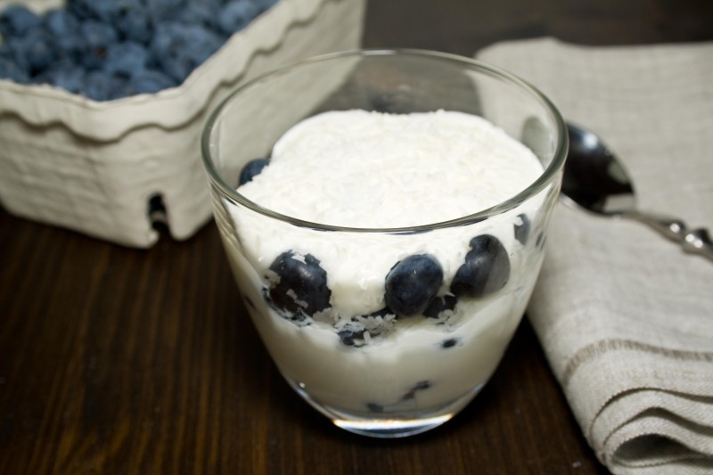 Blueberry Yoghurt Coconut Dessert | www.morethansauerkraut.com